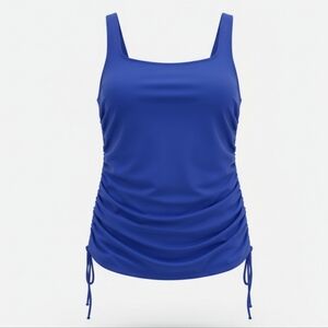 Kona Sol Blue Tankini Swim Top Side Rushing Size Medium